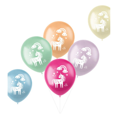 Latexballons Einhörner Regenbogen, 6st.