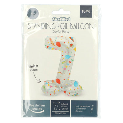 Stehfolie Ballon freudiger Party Nummer 7 -72 cm