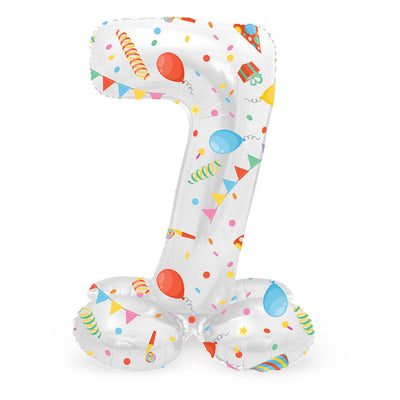 Stehfolie Ballon freudiger Party Nummer 7 -72 cm