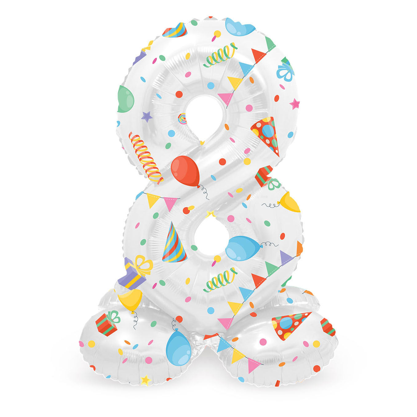Stehende Folienballon freudiger Party Nummer 8-72 cm