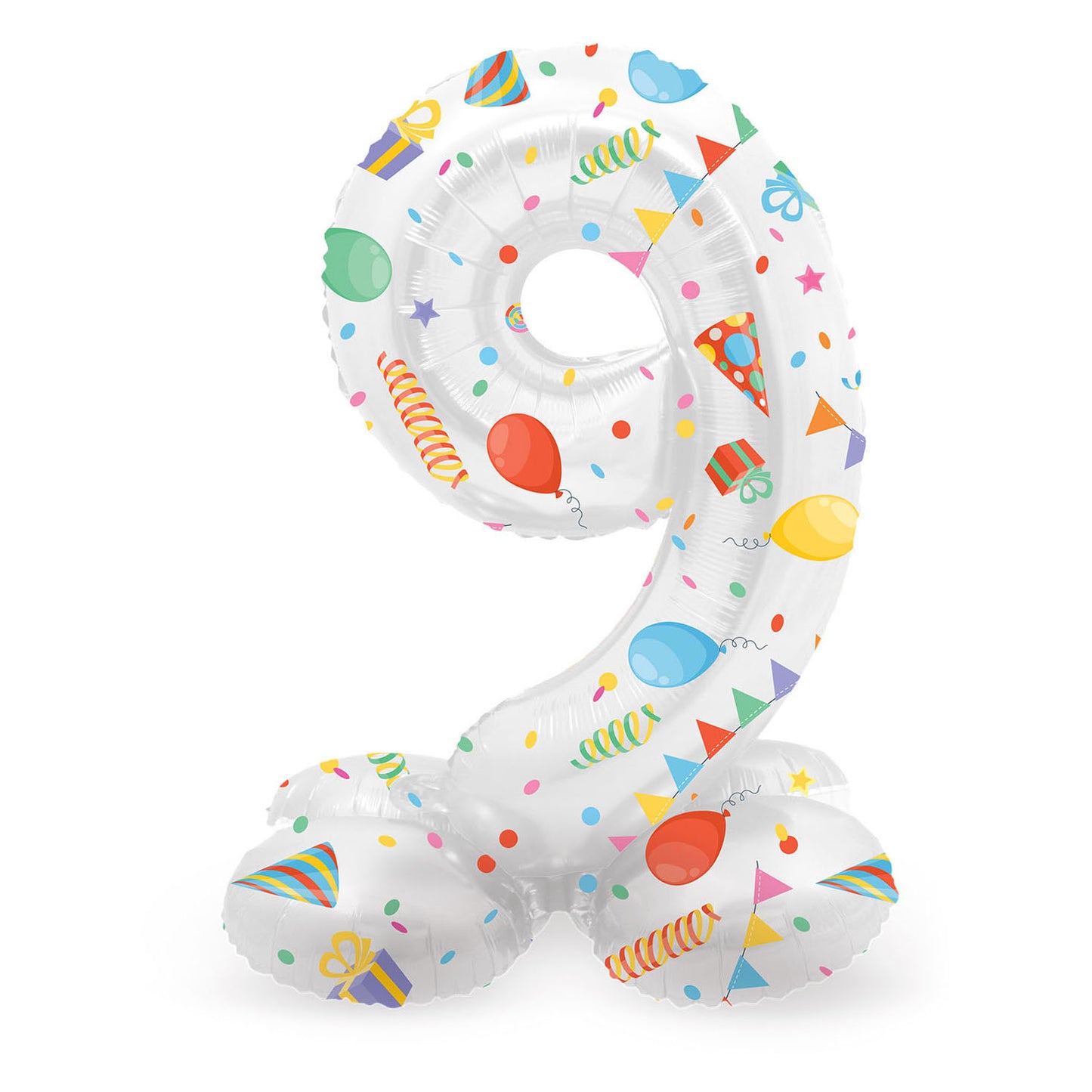 Stehfolie Ballon freudiger Party Nummer 9 -72 cm