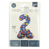 Stehfolie Ballon farbenfrohe Punkte Nummer 2 - 72 cm