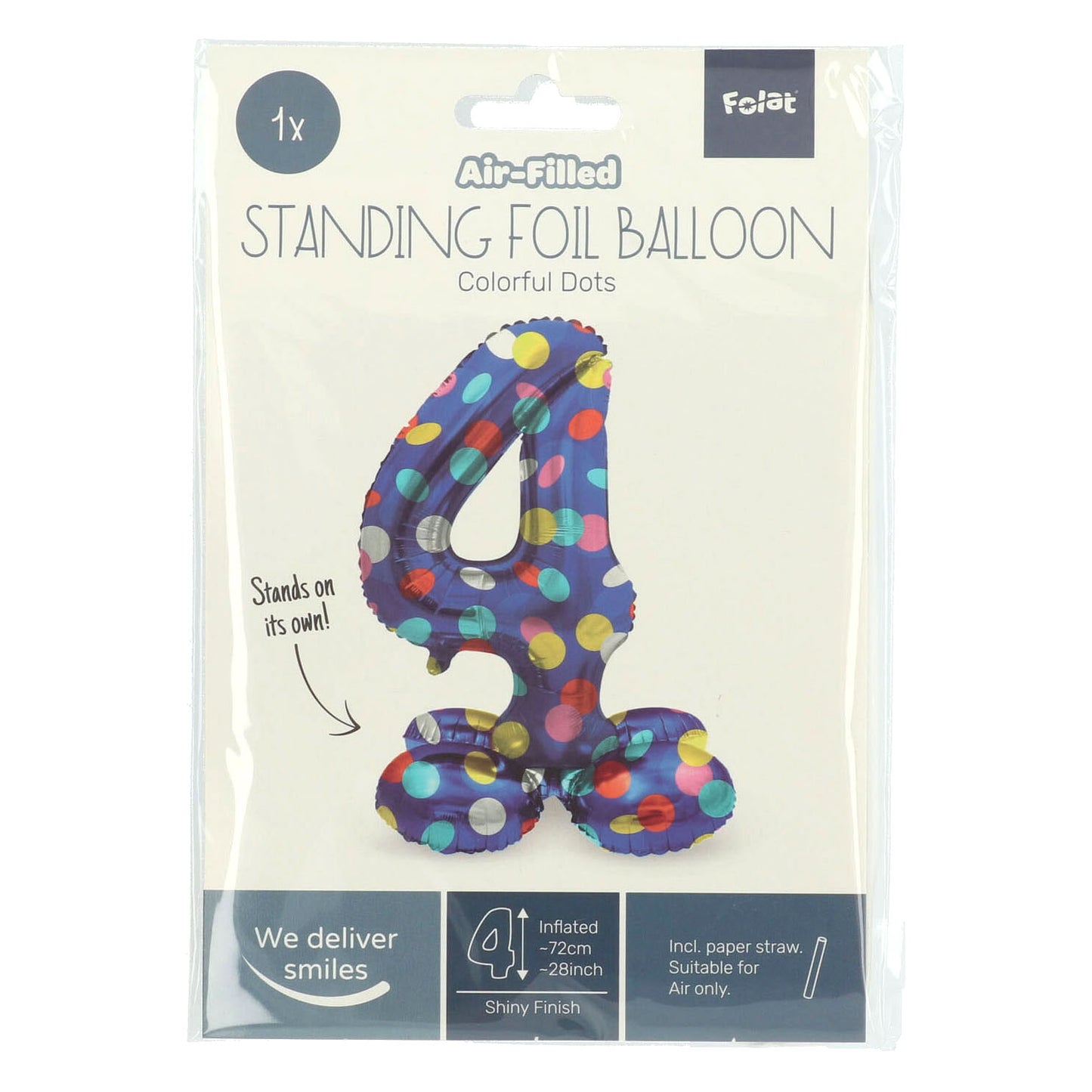 Stehende Folienballon farbenfrohe Punkte Abbildung 4 - 72 cm