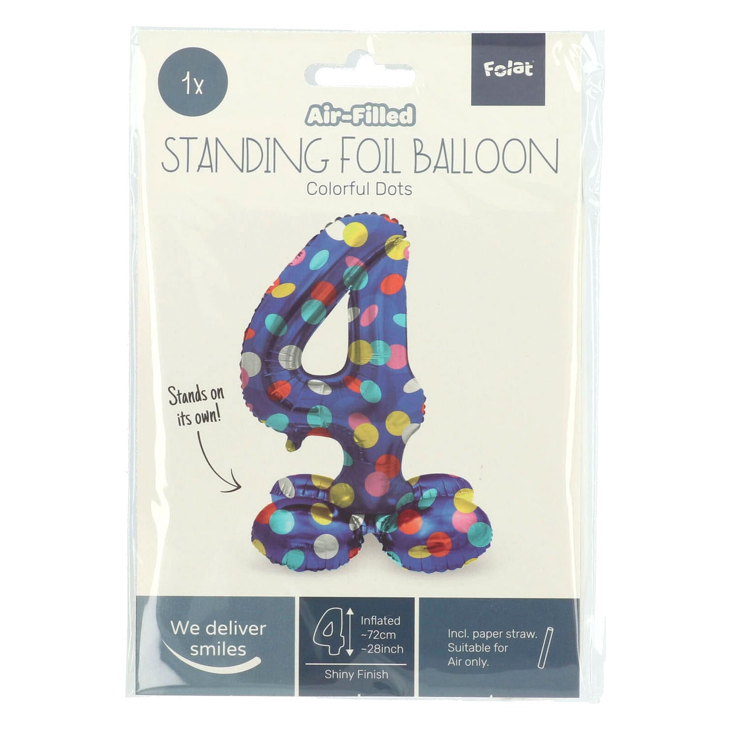 Stehende Folienballon farbenfrohe Punkte Abbildung 4 - 72 cm