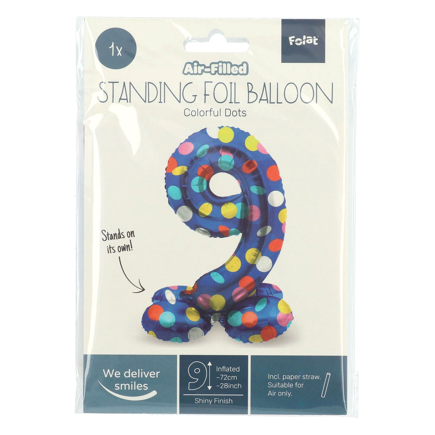 Stehende Folienballon farbenfrohe Punkte Abbildung 9 - 72 cm