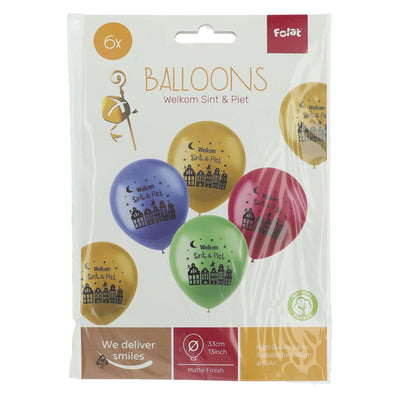 Folat BV -Luftballons Willkommen Sint Piet, 6st.