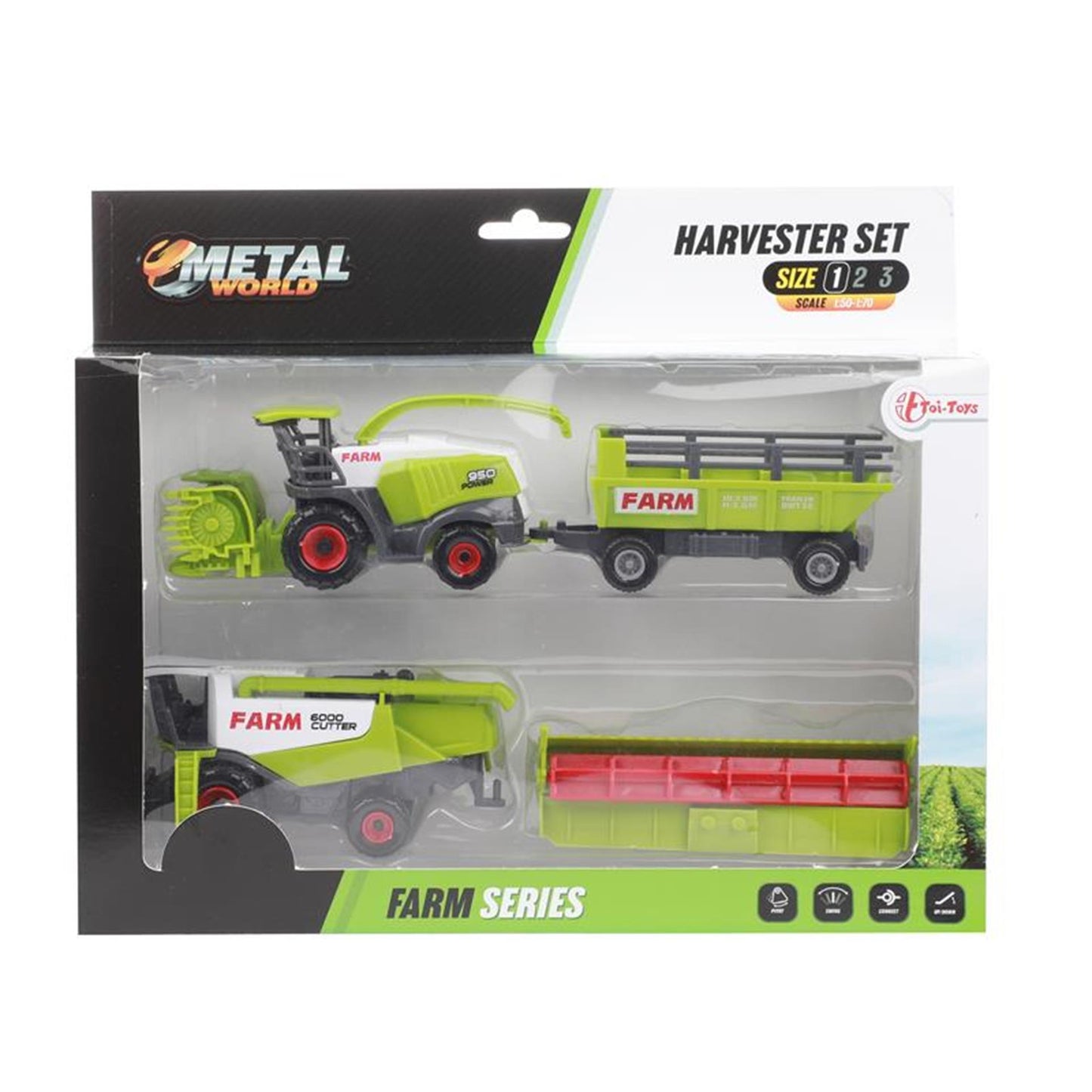 Metall -landwirtschaftliche Maschine mit Anhänger, 2st.
