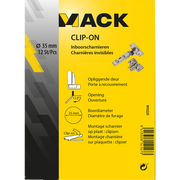 Mack 1015225 – 12 Einbohrscharniere zum Aufstecken auf 35 mm 110° Aufputztür | 5 Stück - afbeelding 2