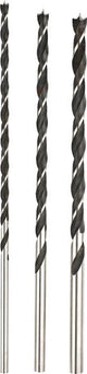 Kwb 3 Stk. Holzbohrer-Set lang – 6 mm, 8 mm, 10 mm – extra lange Bohrer für präzises Bohren in Holzbalken – CV-Stahl, Industriequalität