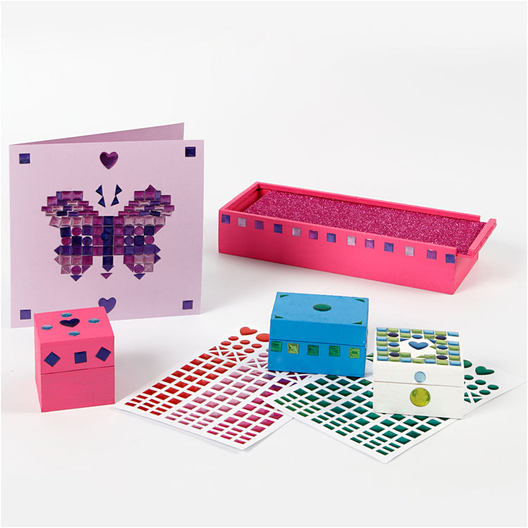 Creativ Company Mosaikaufkleber, D 8-14 mm, Blatt 11x16,5 cm, verschiedene Farben, 10 Blatt 1 Box