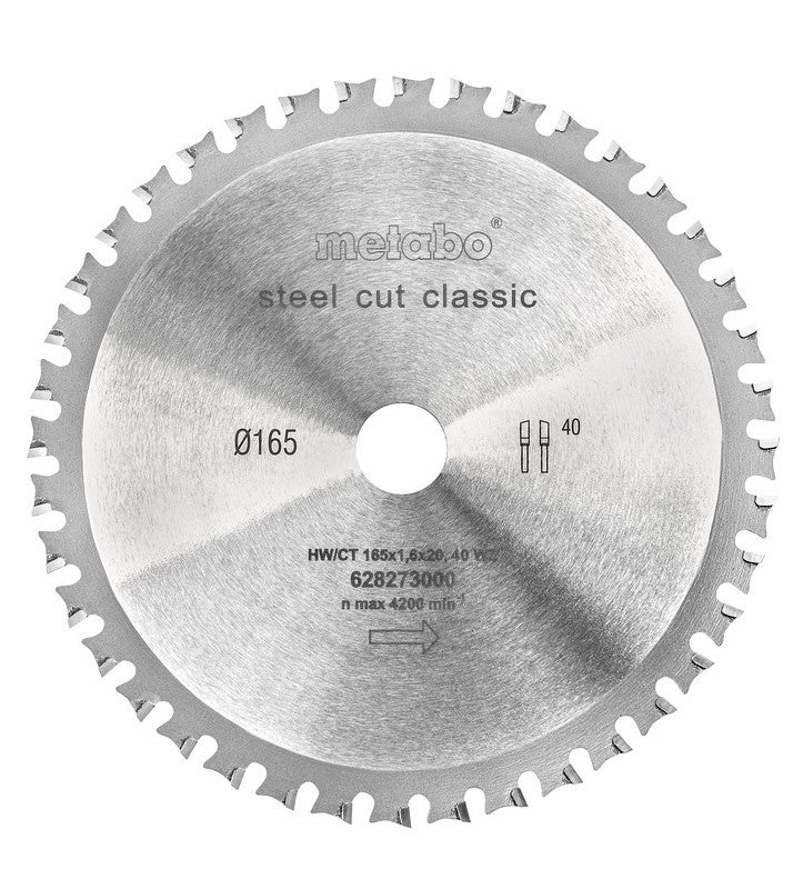 Metabo Zubehör Kreissägeblatt Stahlschnitt Classic ø165x20 Z40 WZ 4? - 628273000
