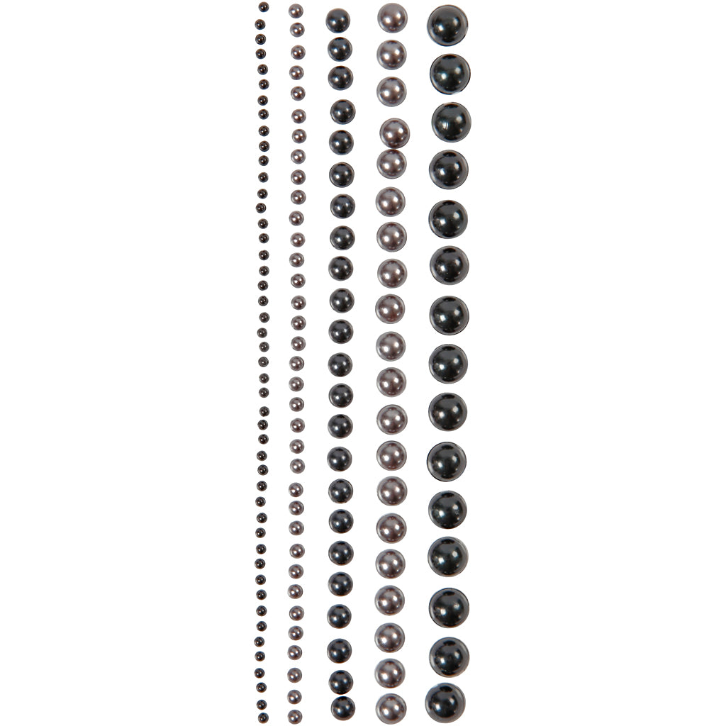 Vivi Gade Halbstabperlen, Größe 2-8 mm, Schwarz, Anthrazitgrau, 140 Stück 1 Box