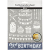 Creativ Company Dekofolie und Transferbogen, Geburtstag, Bogen 15x15 cm, dunkelblau, silber, 2x2 Bögen 1 Box