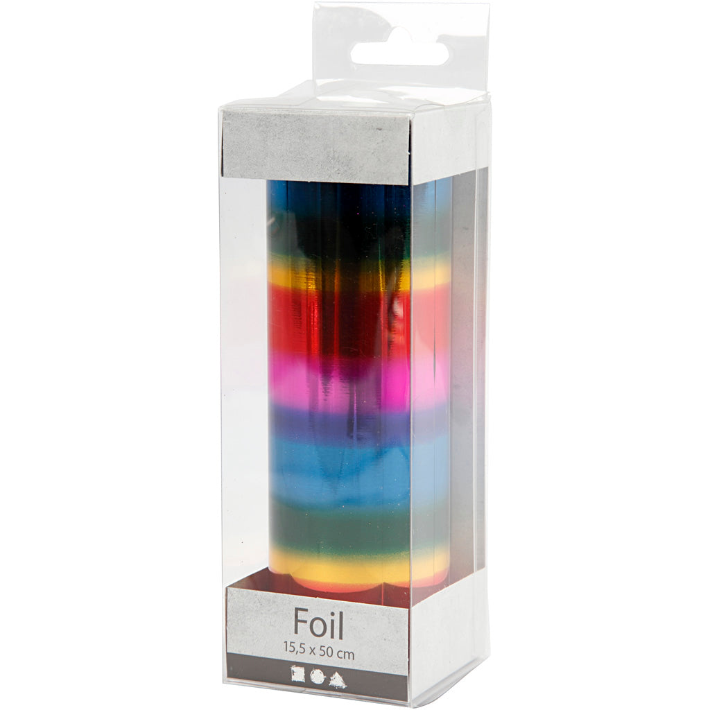 Creativ Company Dekofolie, B: 15,5 cm, Stärke 0,02 mm, Regenbogenfarben, 50 cm 1 Rolle