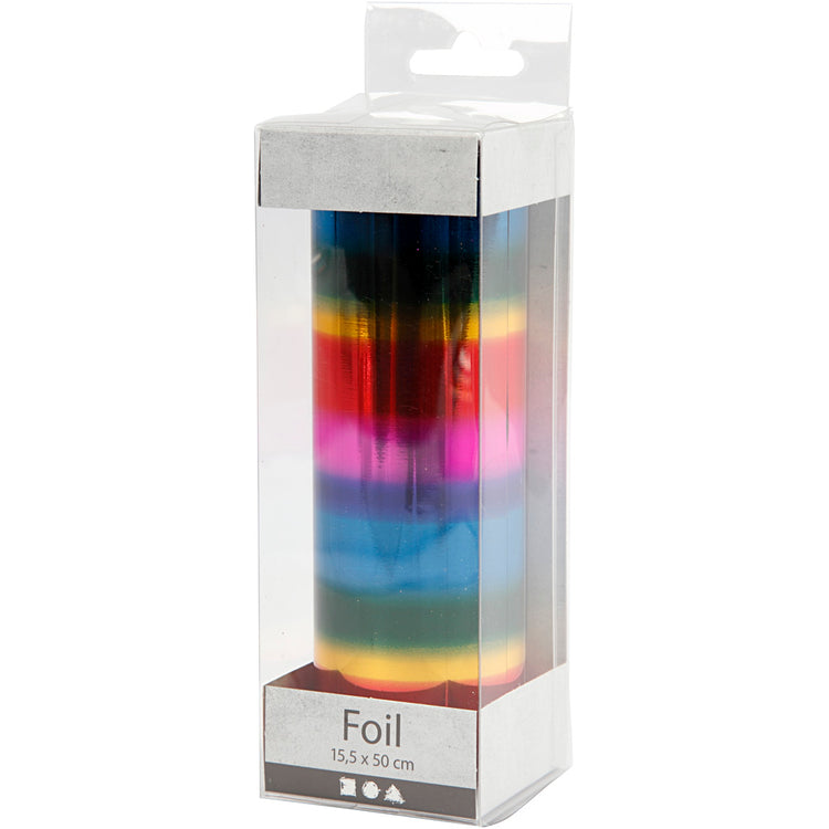 Creativ Company Dekofolie, B: 15,5 cm, Stärke 0,02 mm, Regenbogenfarben, 50 cm 1 Rolle