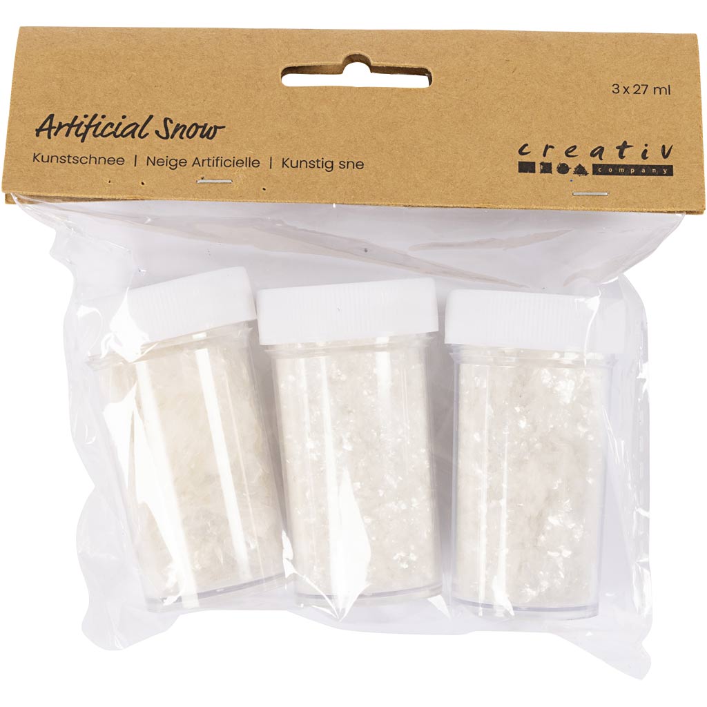 Creativ Company Kunstschnee, weißer Glitzer, 3x27 ml 1 Box