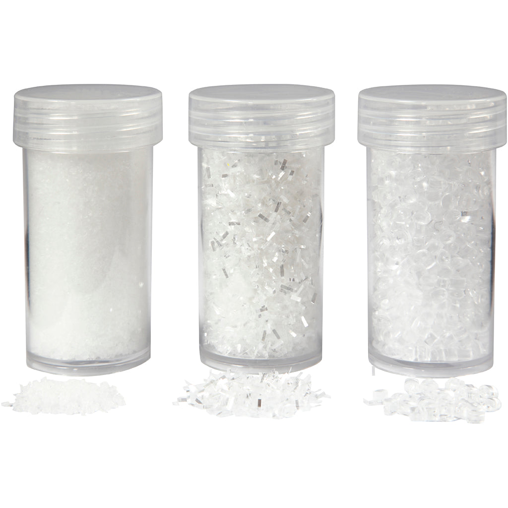 Creativ Company Art Sneage White Glitter, 3st.