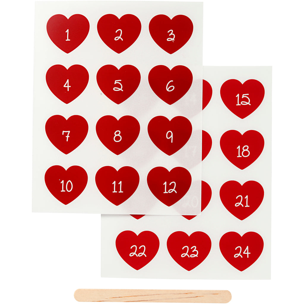Creativ Company Rubbelaufkleber, Adventsfiguren, H: 32 mm, B: 28 mm, Blatt 12,2x15,3 cm, rot, 1 Box