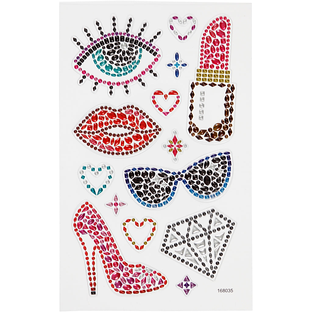 Creativ Company Diamantaufkleber, bereit für die Party, Blatt 10x16 cm, 1 Blatt
