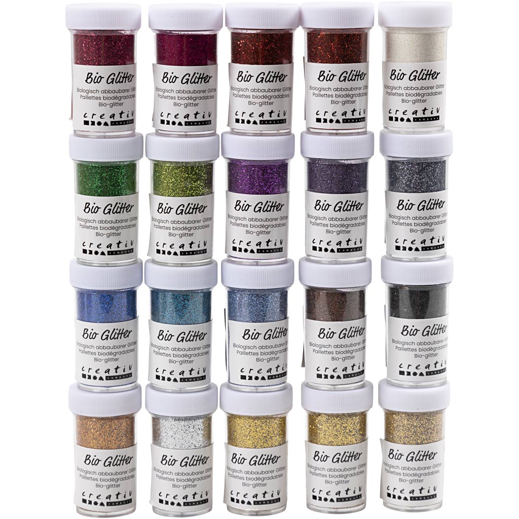 Creativ Company Bio Sparkles, verschiedene Farben, 20x27 ml 1 Box