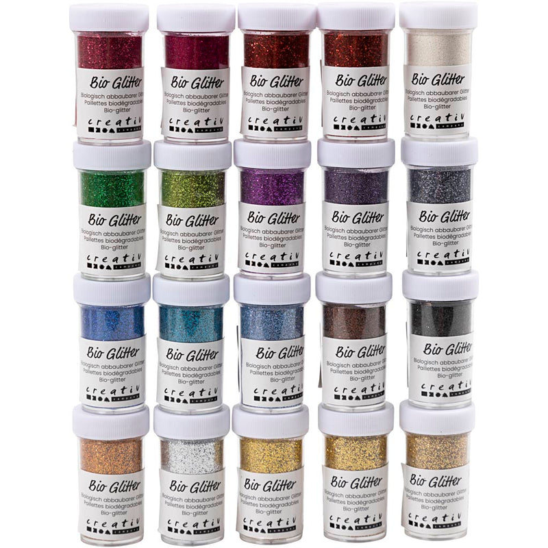 Creativ Company Bio Sparkles, verschiedene Farben, 20x27 ml 1 Box