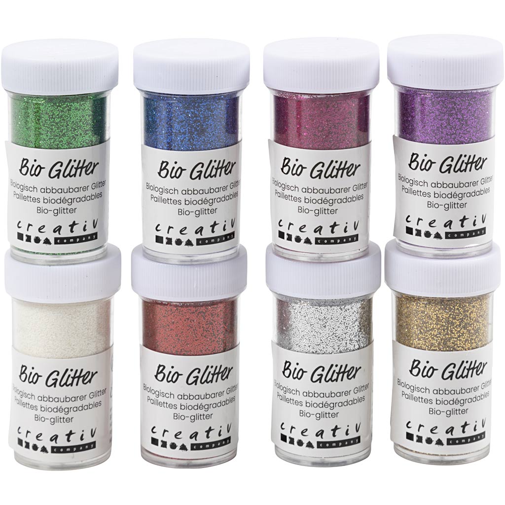 Creativ Company Bio Sparkles, verschiedene Farben, 8x27 ml 1 Box