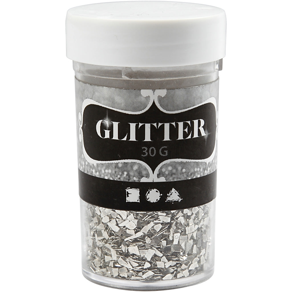 Creativ Company Glitzer, Größe 1-3 mm, Silber, 30 gr 1 Box