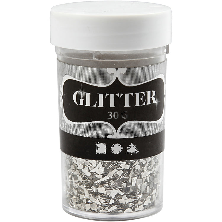 Creativ Company Glitzer, Größe 1-3 mm, Silber, 30 gr 1 Box