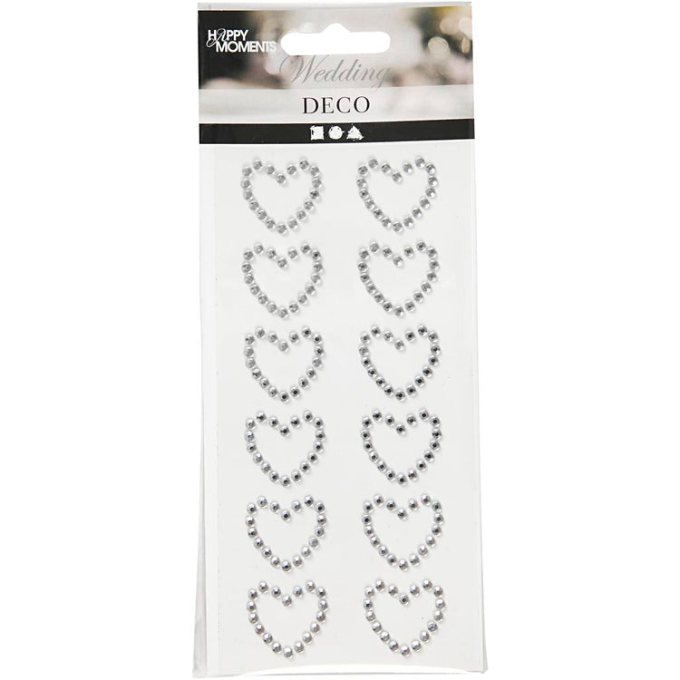 Creativ Company Strassherzen, Größe 23x21 mm, Silber, 12 Stück 1 Box