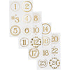 Vivi Gade Weihnachtskalender-Zahlenaufkleber, D 40 mm, Blatt 9 x 14 cm, Gold, Weiß, 4 Blatt 1 Box