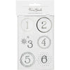 Vivi Gade Weihnachtskalender-Zahlenaufkleber, D 40 mm, Blatt 9 x 14 cm, Silber, Weiß, 4 Blatt 1 Box