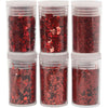 Creativ Company Bio Sparkles Pailletten, rot, 6x7 ml 1 Box