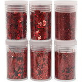 Creativ Company Bio Sparkles Pailletten, rot, 6x7 ml 1 Box - afbeelding 1