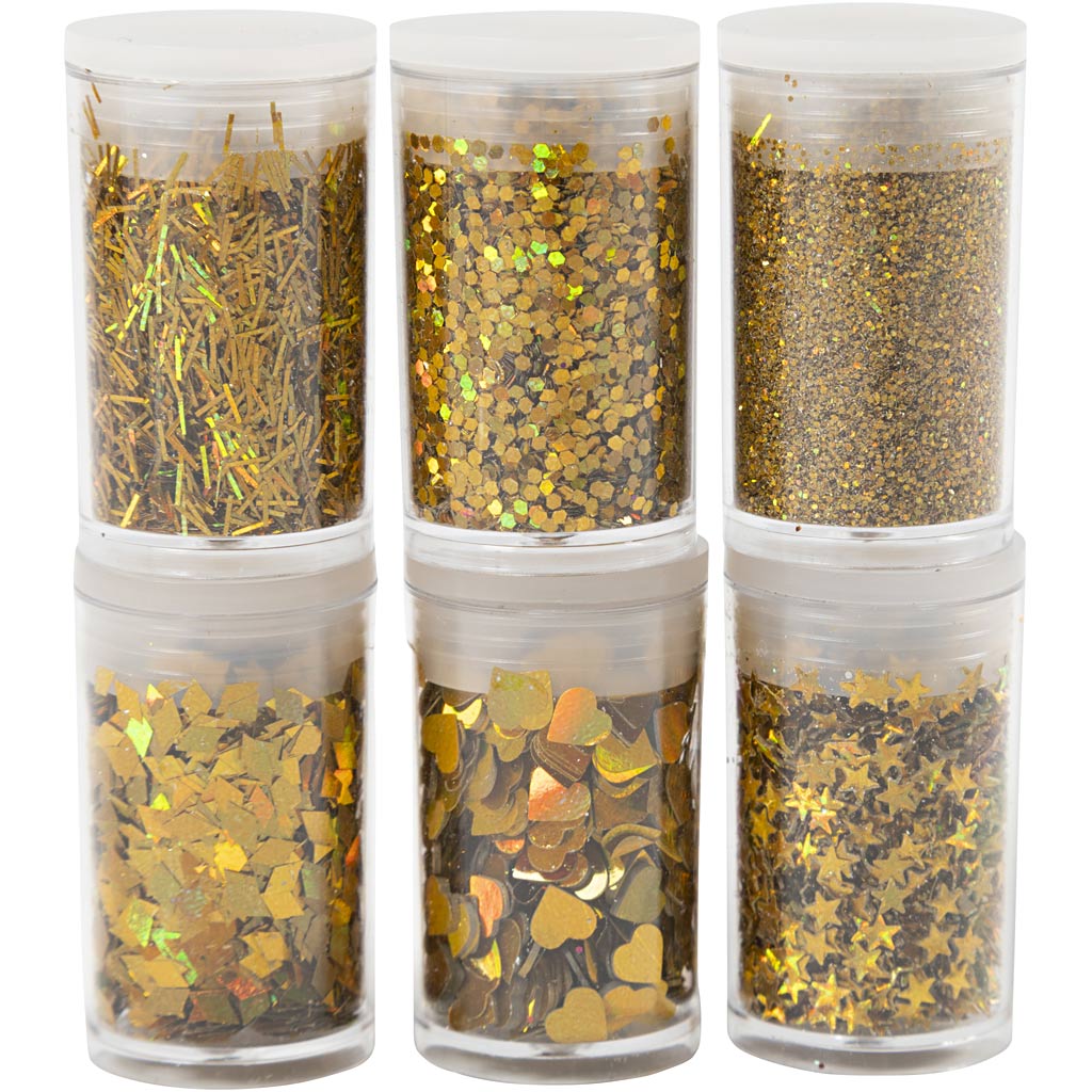 Creativ Company Bio Sparkles Pailletten, Gold, 6x7 ml 1 Box