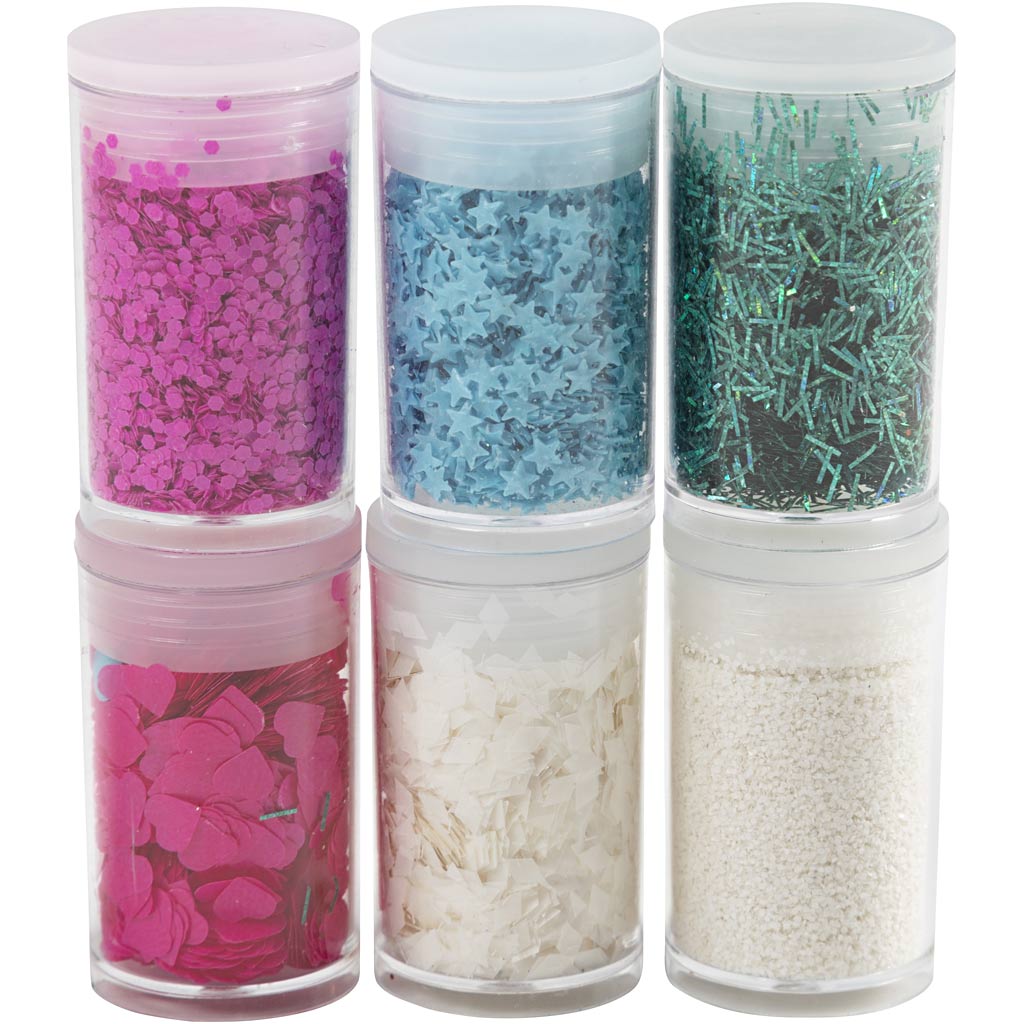 Creativ Company Bio Sparkles Pailletten, Pastellfarben, 6x7 ml 1 Box