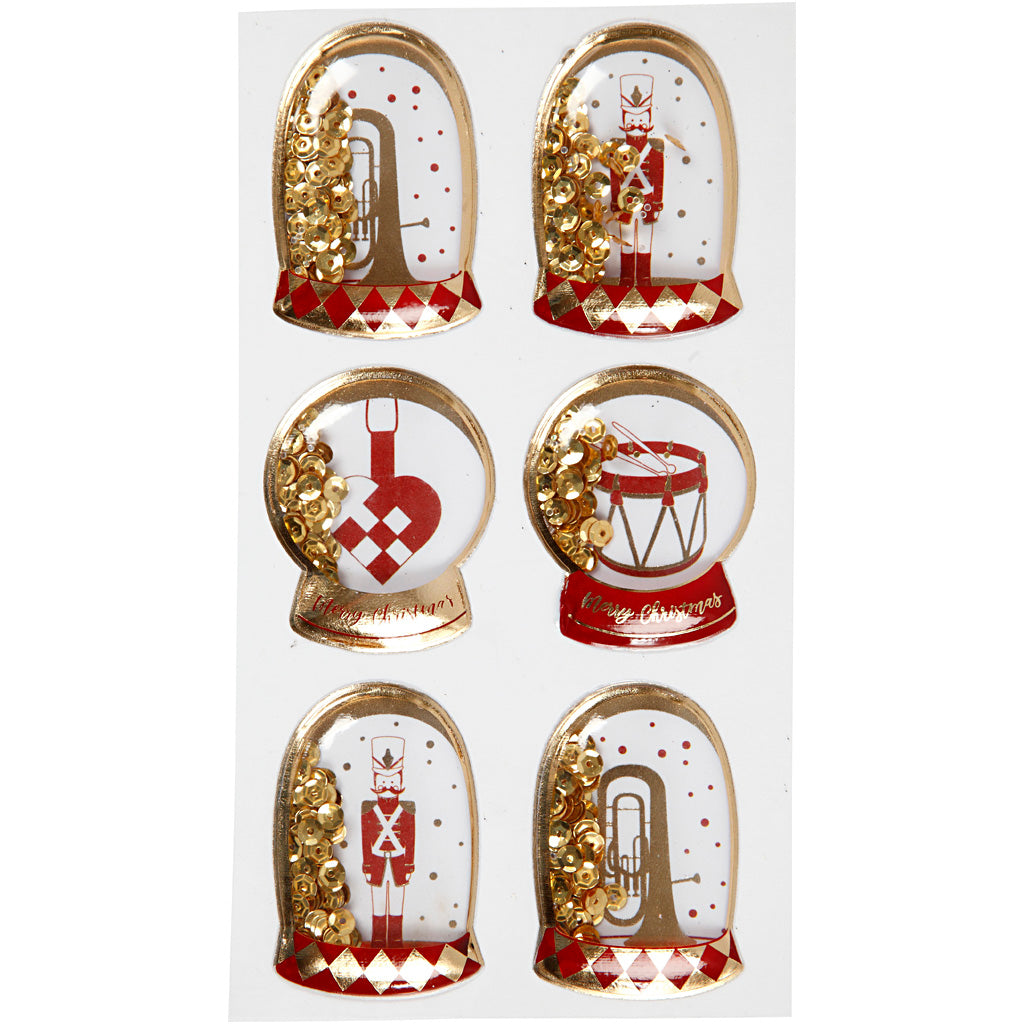 Vivi Gade Shaker-Aufkleber, Nussknacker, Maße 49x32+45x36 mm, Gold, 6 Stück 1 Box