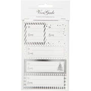 Vivi Gade Aufkleber, Blatt 9x14 cm, Maße 42x39+84x29 mm, Silber, Weiß, 4 Blatt 1 Box - afbeelding 2