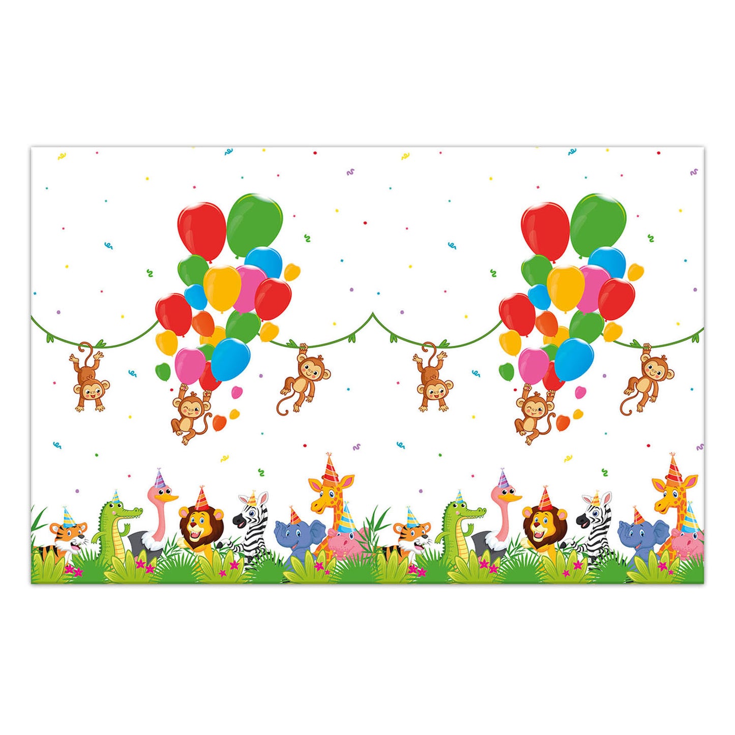 Tischtuch Dschungel Luftballons, 120x180cm