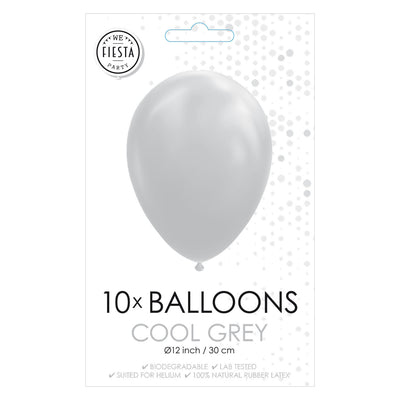 Globos -Luftballons cool grau, 30 cm, 10st.