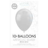 Globos Balloons Metallic Silver 30 cm, 10st. - afbeelding 2