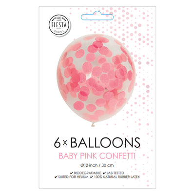 Confetti Balloons Papier Konfetti Baby Pink 30 cm, 6st.