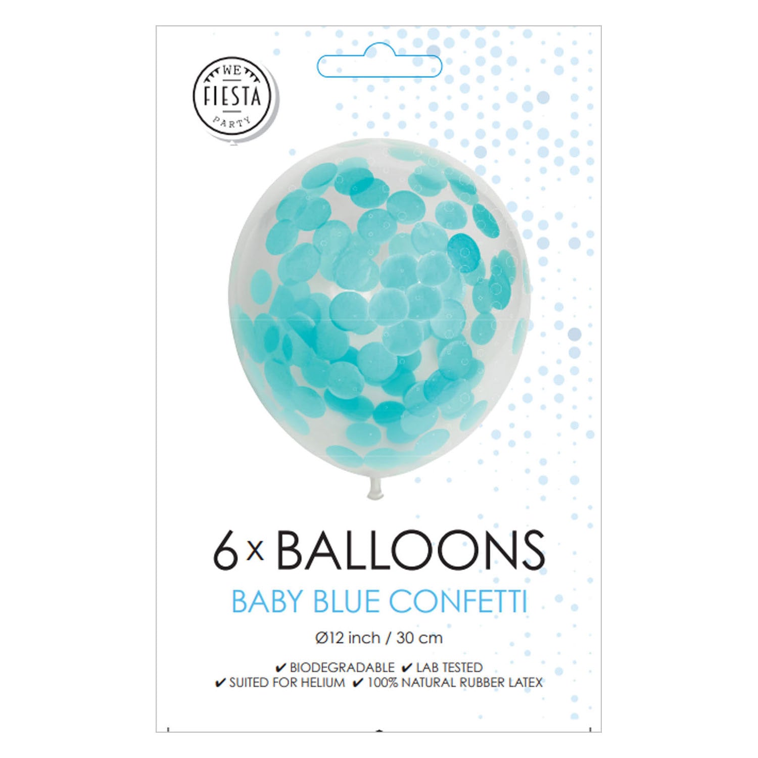 Confetti Balloons Papier Konfetti Baby Blau 30 cm, 6st.