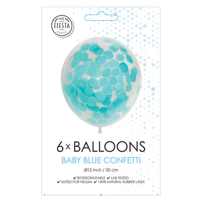 Confetti Balloons Papier Konfetti Baby Blau 30 cm, 6st.