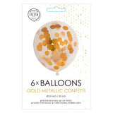 Confetti Balloons Paper Confetti Metallic Gold 30 cm, 6st. - afbeelding 2