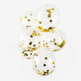 Confetti Balloons Paper Confetti Metallic Gold 30 cm, 6st. - afbeelding 3