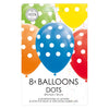 Ballons Punkte Mischen Sie Farben 30 cm, 8st.