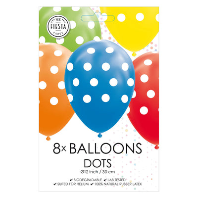 Ballons Punkte Mischen Sie Farben 30 cm, 8st.