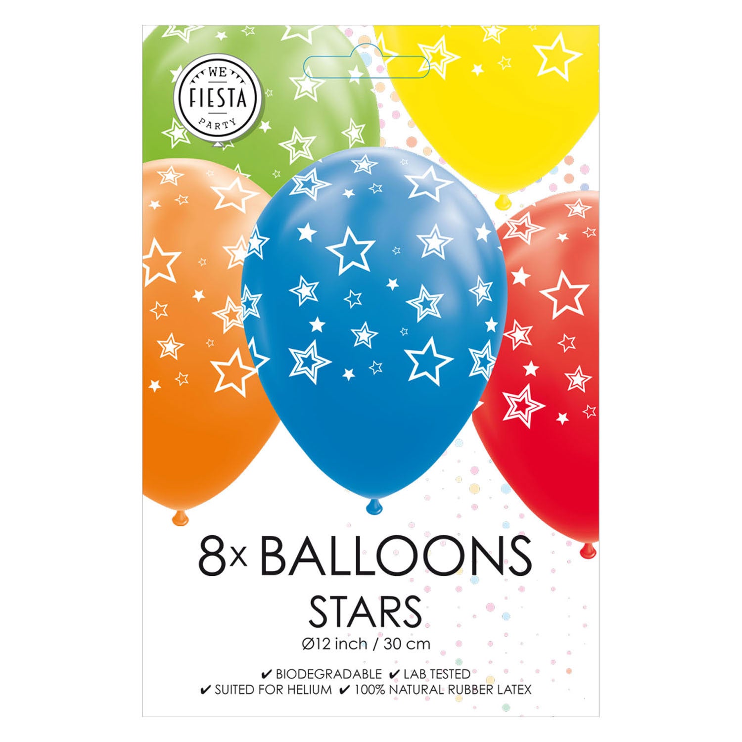 Luftballons Sterne mischen Farben 30 cm, 8st.