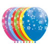 Luftballons Sterne mischen Farben 30 cm, 8st.