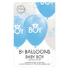 Luftballons Sohn Baby Blau Weiß 30 cm, 8st.